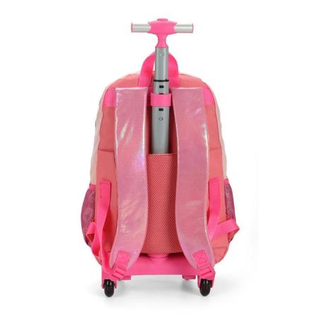 Mochila Rodinhas Barbie Com Brilho Rosa/Pink Luxcel Imagem de Mochila Rodinhas Barbie Com Brilho Rosa/Pink Luxcel