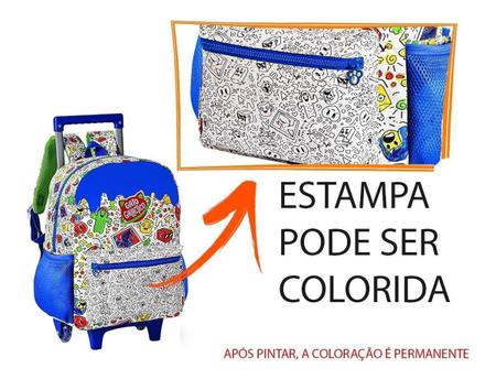 Mochila infantil gato desenhos colorir bolso frontal clio - Mochilas -  Magazine Luiza