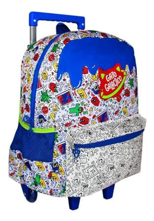 Mochila Infantil Rodinha Gato Galáctico r P/ Colorir