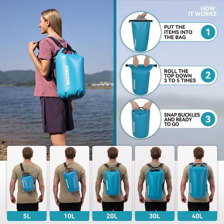 Imagem de Mochila seca impermeável MARCHWAY Floating 10L Teal