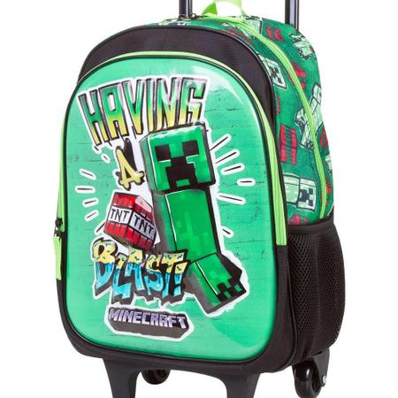 Imagem de Mochila Sestini Grande Com Rodinha Minecraft X Verde