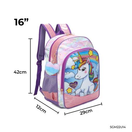 Imagem de Mochila Sweet Girl Unicorn by Santino Poliéster SGM22U Lílas