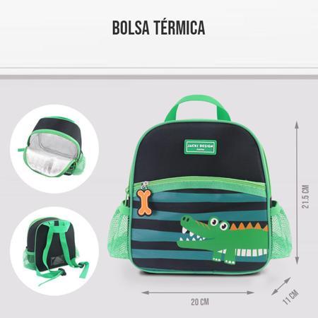 Imagem de Mochila Térmica Lancheira de Costas Bolsa Necessaire Infantil Criança Menino Menina Creche Passeio Viagem Escola