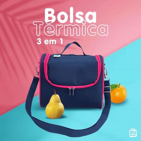 Lancheira Termica Trabalho Escolar Bolsa Fitness 18L - AZUL