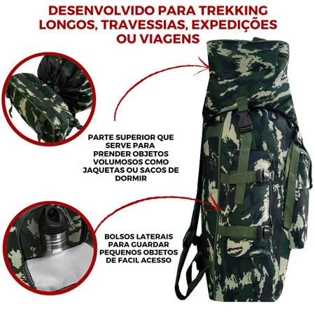 Imagem de Mochila Trilha Camping Viagem Esportes Radicais Motoqueiro Reforçada Resistente a Água