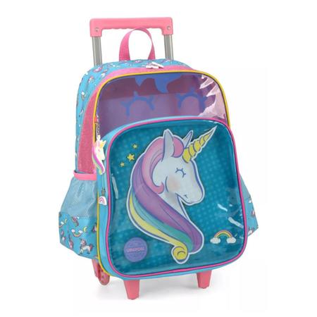 Imagem de Mochila Unicórnio Escolar Menina de Rodinhas Luxcel Infantil