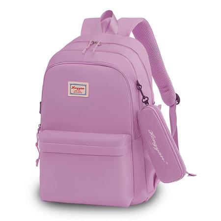 Imagem de Mochila Unissex Colorida Reforçada Moderna Feminina Cabe Notebook Livros Escolar Espaçosa Original Pratica Luxo Original