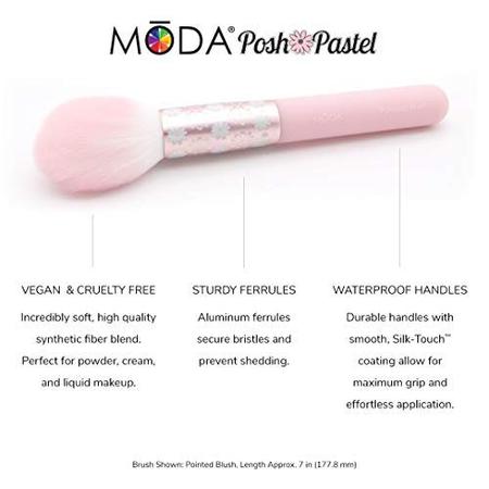 Imagem de MODA Posh Pastel, 12 pc Signature Makeup Brush Set, Inclui - Blush, Destaque, Sombra, Vinco, Sobrancelha e Pincéis Labiais