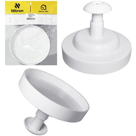 Modelador Amassador de Hamburguer 11Cm Prático PP Branco - Nitron Imagem de Modelador Amassador de Hamburguer 11Cm Prático PP Branco