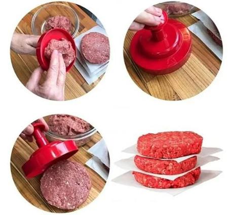 Modelador Amassador de Hamburguer 11Cm Prático PP Branco - Nitron Imagem de Modelador Amassador de Hamburguer 11Cm Prático PP Branco