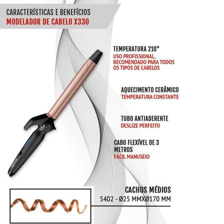 Imagem de Modelador de Cachos Profissional X330 25mm x 170mm Vertix