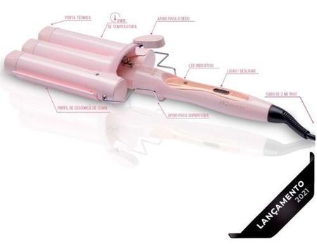 Imagem de Modelador MQ Glam Wave Perfil de Cerâmica Ondulador Triondas 32mm Bivolt + Leave-In 120ml