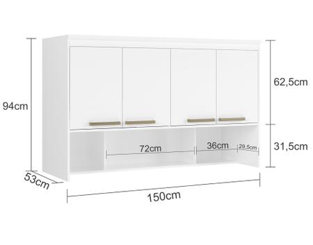 Imagem de Módulo Aéreo para Cama de Casal MDF Lotus Belmax