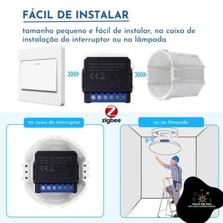 Imagem de Módulo Inteligente Zigbee Mini 1 Canal Novadigital Preto