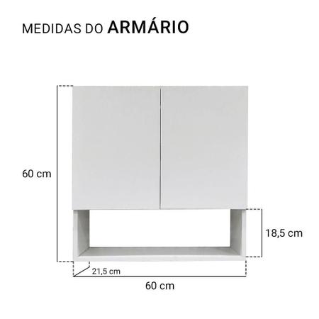 Imagem de Módulo Suspenso 2 Portas Parede Armário Aéreo Para Cozinha