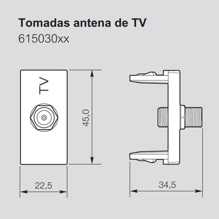 Imagem de Módulo Tomada Antena TV Conector Tipo F Branco  Pial Plus+ 615030BC Legrand