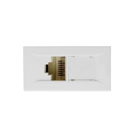Módulo Tomada Rj45 Cat5e - Delta Mondo Branco Soprano Imagem de Módulo Tomada Rj45 Cat5e - Delta Mondo Branco Soprano