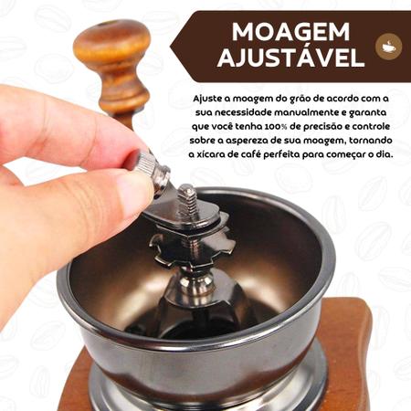 Imagem de Moedor Café Manual Brown Retrô Em Metal E Madeira