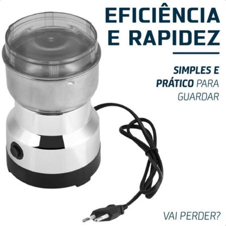 Imagem de Moedor Elétrico de Café Triturador de Grãos  Inoxidável Bivolt Uso Doméstico