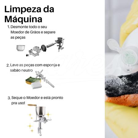 Imagem de Moedor Moinho e Triturador de Grãos, Milhos, Cereais, Café Manual