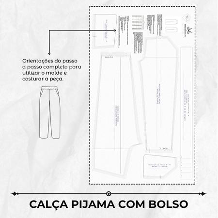 Molde calça pantalona pijama com bolso by Wania Machado - EDITORA CLUBE DA  COSTUREIRA (TOLEDO - PR) - Conjunto de Roupa Feminina - Magazine Luiza