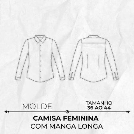 Imagem de Molde camisa feminina manga longa by Wania Machado