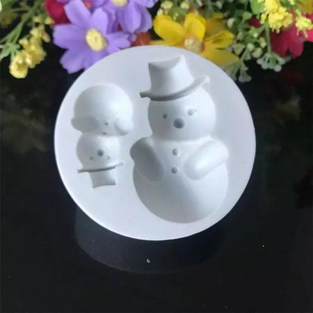 Imagem de Molde De Silicone 2 Bonecos De Neve Natal Confeitaria