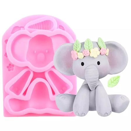 Molde de silicone elefante bebê safari baby rb1244 - MOLDS PLANET Imagem de Molde de silicone elefante bebê safari baby rb1244