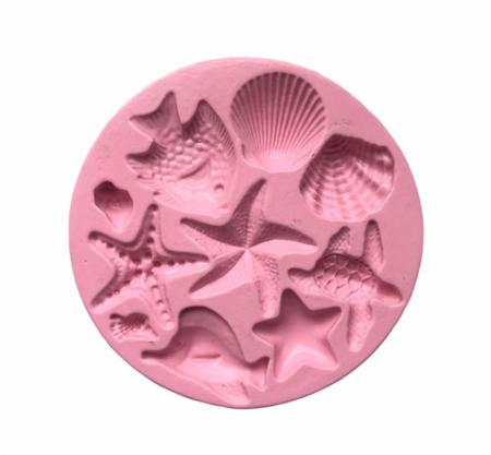 Imagem de Molde de silicone fundo do mar, conchas, estrela do mar, tartaruga rb183