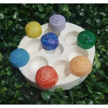 Imagem de Molde Forma Silicone Orgonite Resina Mini Chakras 7 Cav