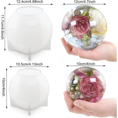 Imagem de Moldes Grandes De Resina De Bola De Cristal Para Preservação De Flores, Moldes Epóxi De Silicone Sem