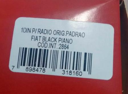 Imagem de Moldura 1 Din Fiamon Rádio Original Fiat Black Piano