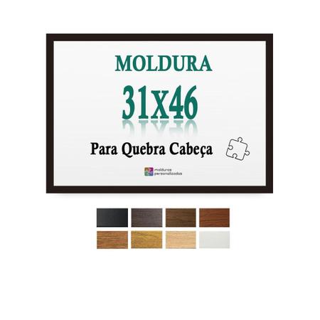 Imagem de Moldura 31X46 Preta Quebra Cabeça Grow 1000 Pecas + Petg