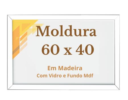 Imagem de MOLDURA 60x40 COM VIDRO E FUNDO MDF PARA FOTO IMAGEM 40x60 OU POSTER