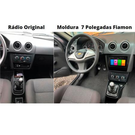 Imagem de Moldura 7 Polegadas Fiamon GM Celta G2 2006 à 2015 e PRISMA 2006 à 2012 com console Preto