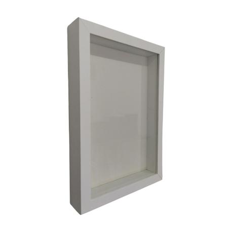 Imagem de Moldura Branca Caixa Alta com vidro para Quadros Quilling e Scrapbook 30x40 com 3cm de Profundidade