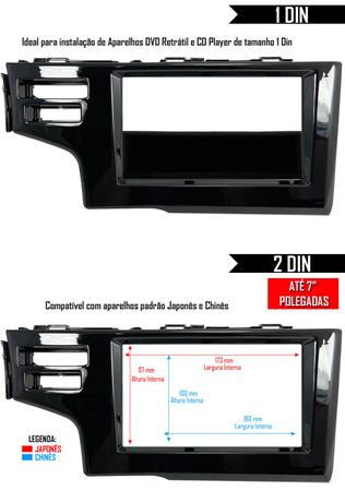 Imagem de Moldura De Painel 1 Din e 2 Din Honda WR-V Para Cd Dvd - Black Piano