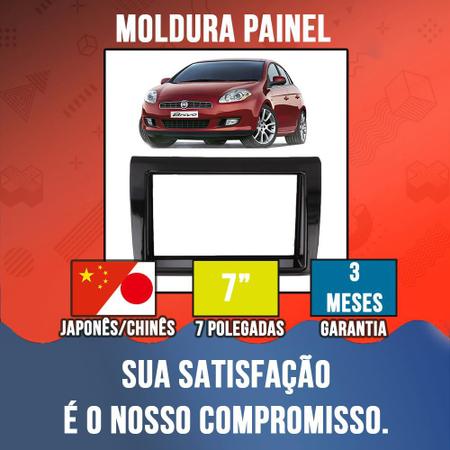 Imagem de Moldura Painel 2 Din 7 Polegadas Fiat Bravo 2011 2012 2013 2014 2015 2016 Para Multimídia Player