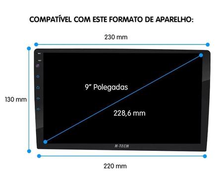 Imagem de Moldura Painel 2 Din 9 Polegadas Gol Saveiro Voyage G5 Black