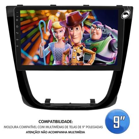 Imagem de Moldura Painel 2 Din 9 Polegadas Gol Saveiro Voyage G5 Black