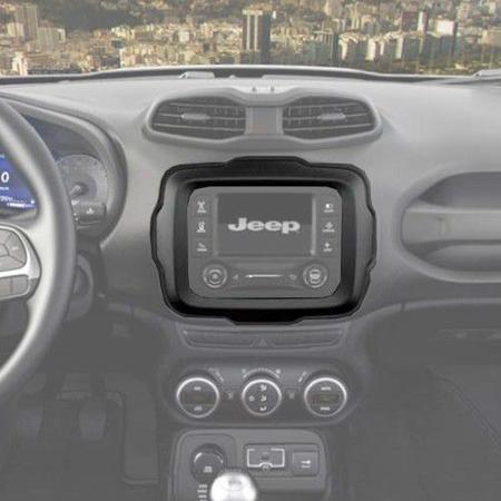 Imagem de Moldura Painel 2 Din Dvd Jeep Renegade 2015 à 2017 Preto Emborrachado