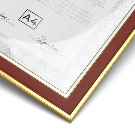 Moldura Porta Diploma A4 Fosco Detalhe Cromo 5463 - Livon Imagem de Moldura Porta Diploma A4 Fosco Detalhe Cromo 5463