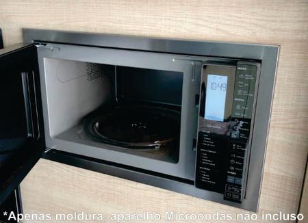 Imagem de Molduras inox acabamento recorte móvel compatível microonda Brastemp BMG45