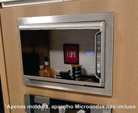 Imagem de Molduras inox acabamento recorte móvel compatível Microondas Electrolux MI41s