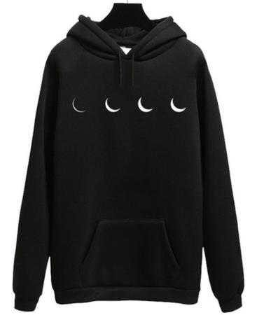 Imagem de Moletom Blusa de Frio Canguru Fases da Lua Feminino Masculino