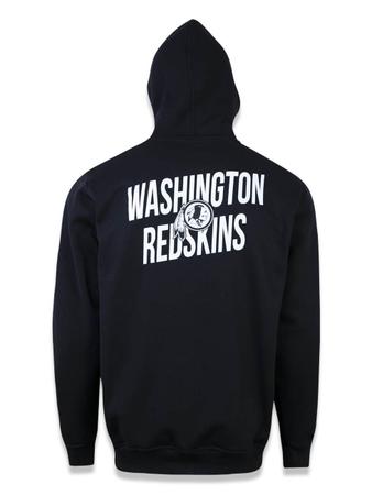 Moletom canguru aberto washington redskins nfl preto mescla cinza