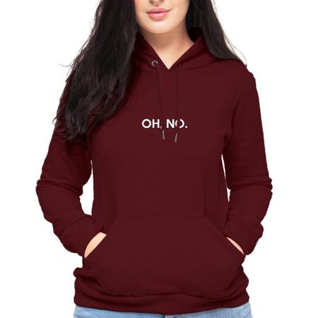 Imagem de Moletom Canguru Feminino Blusa De Frio Oh No Forrado Inverno