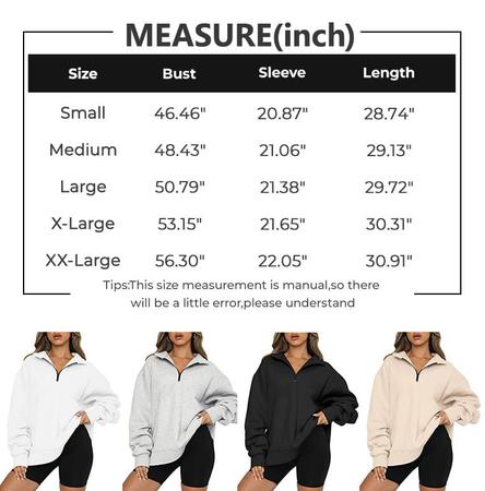 Moletom com capuz grande AUTOMET com meio zíper para mulheres, branco Imagem de Moletom com capuz grande AUTOMET com meio zíper para mulheres, branco