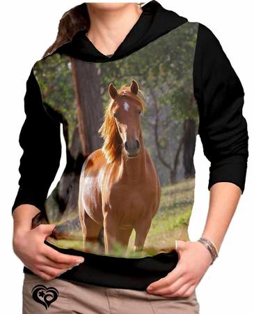Moletom de Cavalo feminino Animal blusa casaco Alemark Moletom