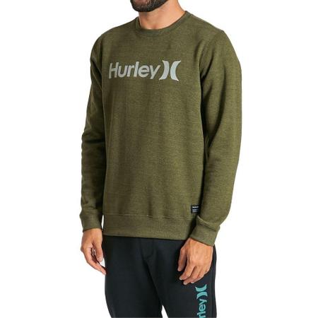 Moletom Hurley Careca One&Only Masculino Verde Mescla Imagem de Moletom Hurley Careca One&Only Masculino Verde Mescla